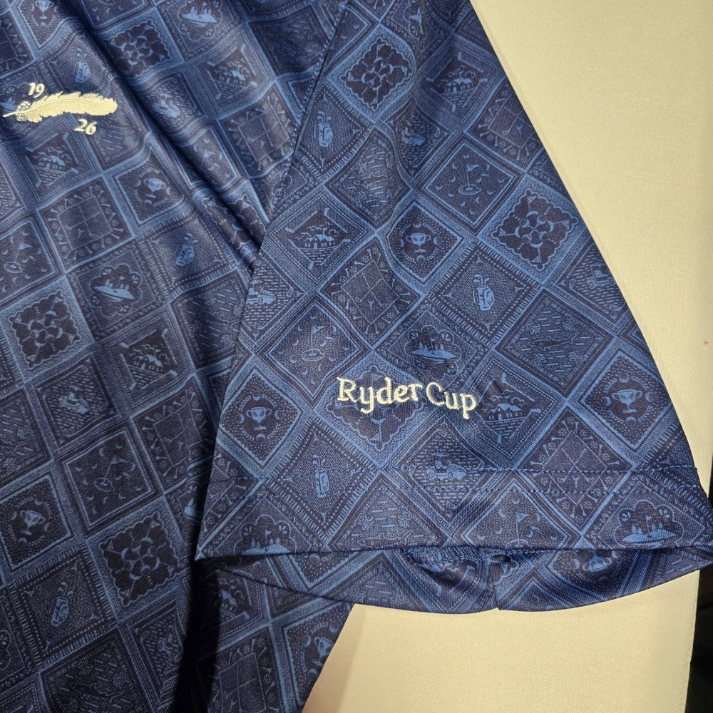 Greg Norman golf Ryder Cup 1926 Polo Shirt Mens Large Blue ML75 Play Dry - Picture 3 of 9